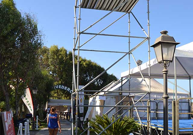 Torre TV allestita per i Campionati italiani di Beach Volley
